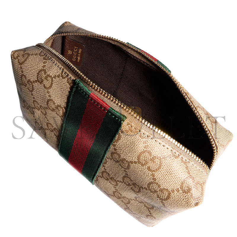 GUCCI MEDIUM COSMETIC CASE WITH WEB 876050 (17.5*10*7cm)